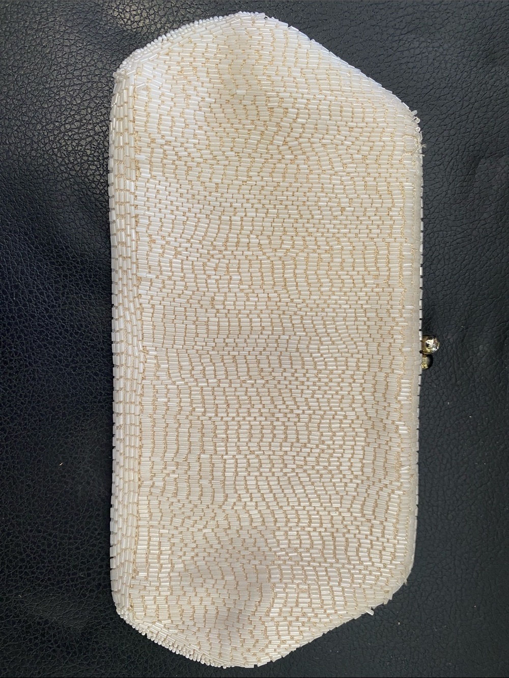 Beaded Cream Evening Clutch for Women